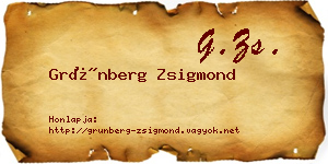 Grünberg Zsigmond névjegykártya